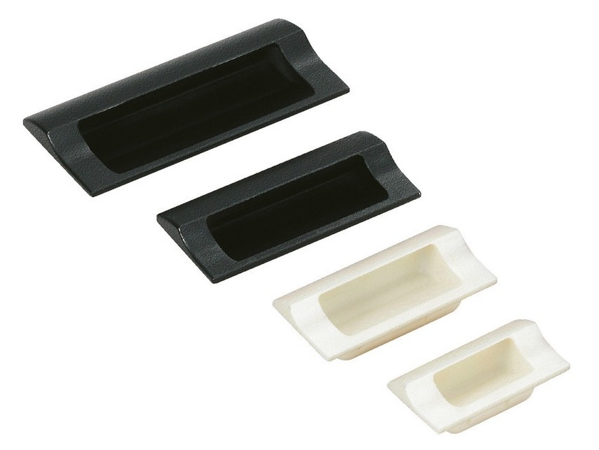 Hoogwaardige rechthoekige greepschaal van duurzaam kunststof, oppervlak: ivoor, 140 mm (5,6") HH-JS140-IV. Meubelgreep HH-JS140-IV voor plaatwerk, hout, lade, metalen kast, houten kast, kantoormeubilair, slaapkamermeubilair, door Sugatsune / LAMP® (Japan) - Afbeelding 3