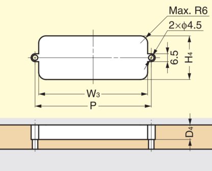 Hoogwaardige rechthoekige greepschaal van duurzaam kunststof, oppervlak: ivoor, 70 mm (2,8") HH-JS70-IV. Meubelgreep HH-JS70-IV voor plaatwerk, hout, lade, metalen kast, houten kast, kantoormeubilair, slaapkamermeubilair, door Sugatsune / LAMP (Japan®) - Afbeelding 4