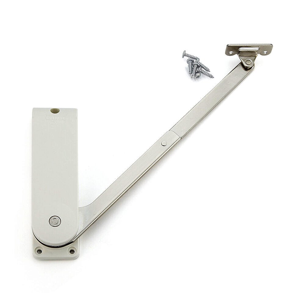 Hoogwaardige klephouder, oppervlak: wit, versie: rechts, HDS-30KR-WT. Stevige klepondersteuning voor opvouwbare meubels, keukenmeubels en nog veel meer, door Sugatsune / LAMP® (Japan)