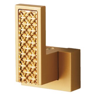 Hoogwaardige kapstokhaak, voorzien van een luxe ornament, voor wandmontage, draagvermogen: 10 kg, oppervlak: goudkleurig, glanzend gepolijst, PXB-UM05-101-Q1-GL. Design haken voor kapstokken, hotels, restaurants en nog veel meer, van Sugatsune / LAMP® (Ja