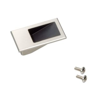 Kleine hoogwaardige vingergreepschaal, gemaakt van massief zinklegering, oppervlak: wit brons, 55 mm (2,2") HH-DN-29WB. Inbouwgreep HH-DN-29WB voor plaatwerkfronten, houten fronten, laden, kasten, kantoormeubilair, door Sugatsune / LAMP® (Japan)