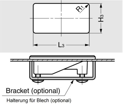 Kleine hoogwaardige vingergreepschaal, gemaakt van massief zinklegering, oppervlak: wit brons, 55 mm (2,2") HH-DN-29WB. Inbouwgreep HH-DN-29WB voor plaatwerkfronten, houten fronten, laden, kasten, kantoormeubilair, door Sugatsune / LAMP® (Japan) - Afbeelding 2