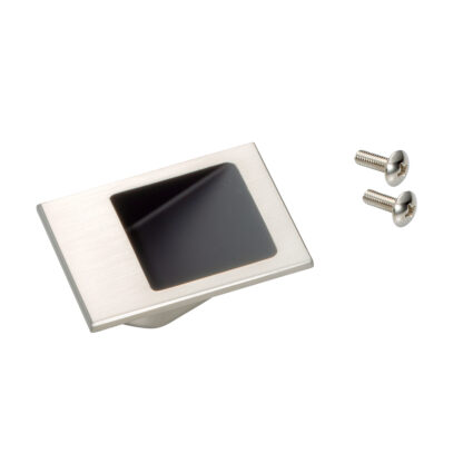 Kleine hoogwaardige vingergreepschaal, gemaakt van massief zinklegering, oppervlak: wit brons, 55 mm (2,2") HH-DN-40WB. Inbouwgreep HH-DN-40WB voor plaatwerkfronten, houten fronten, laden, kasten, kantoormeubilair, door Sugatsune / LAMP® (Japan)