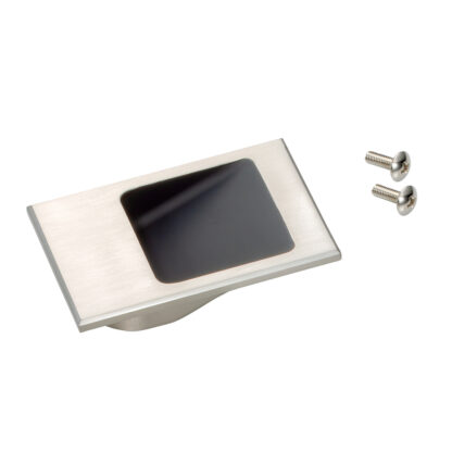 Kleine hoogwaardige vingergreepschaal, gemaakt van massief zinklegering, oppervlak: wit brons, 80 mm (3,2") HH-DN-50WB. Inbouwgreep HH-DN-50WB voor plaatwerkfronten, houten fronten, laden, kasten, kantoormeubilair, door Sugatsune / LAMP® (Japan)