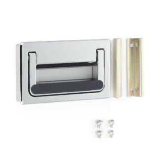 Hoogwaardig kofferhandvat van zinklegering met veer, 140 mm (5,6") MUD-140. Zinklegering vouwhandvat voor apparaten, koffers, koffers, versterkers, dozen, door Sugatsune / LAMP® (Japan)