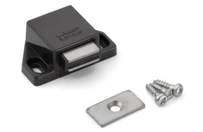 2 stuks compacte magnetische kliksluiting, incl. contraplaat, oppervlak: bruin, 25 mm (63/64"), ML-30SBR. Ruimtebesparende push-to-open deuropener voor meubeldeuren, kastdeuren en nog veel meer, van Sugatsune / LAMP® (Japan) - Afbeelding 4
