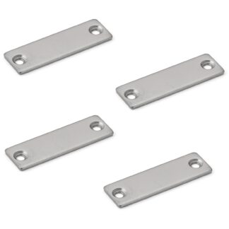 4 stuks corrosiebestendige magnetische tegenplaat gecoat met roestvrij staal SUS304 (V2A), MC-JM49. Roestvrijstalen magnetische tegenhanger voor magnetische sluitingen, magnetisch slot, kastdeur en nog veel meer, door Sugatsune / LAMP® (Japan)