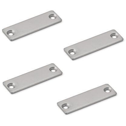 4 stuks corrosiebestendige magnetische tegenplaat gecoat met roestvrij staal SUS304 (V2A), MC-JM49. Roestvrijstalen magnetische tegenhanger voor magnetische sluitingen, magnetisch slot, kastdeur en nog veel meer, door Sugatsune / LAMP® (Japan)