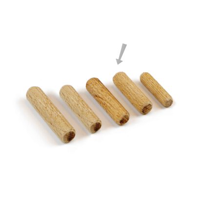 10 stuks lange houten deuvels van beukenhout, oppervlak: geribbeld, 30 mm (1,2") 9091978. Houten deuvels 9091978 voor houten panelen, houtverbinding, meubelbouw, plankconstructie, door EMUCA - Afbeelding 2