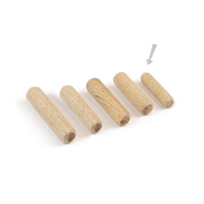 10 stuks lange houten deuvels van beukenhout, oppervlak: gegolfd, 30 mm (1,2") 9095678. Houten deuvels 9095678 voor houten panelen, houtverbinding, meubelbouw, plankconstructie, door EMUCA - Afbeelding 6