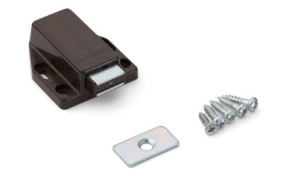 2 stuks hoogwaardige magnetische druksluitingen, incl. contraplaat, oppervlak: bruin, 38 mm (1-1/2"), ML-80BR. Push-to-open deuropener voor meubeldeuren, kastdeuren en nog veel meer, van Sugatsune / LAMP® (Japan) - Afbeelding 5