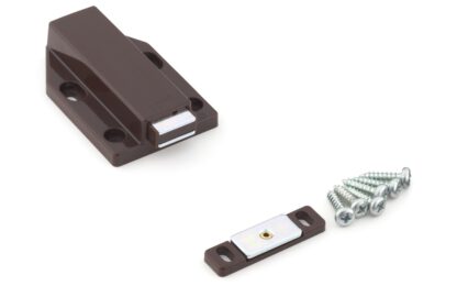2 stuks magnetische druksluitingen, incl. contraplaat, oppervlak: bruin, 38 mm (1-1/2"), uitvoering: met lange plunjer, ML-120BR. Push-to-open deuropener voor meubeldeuren, kastdeuren en nog veel meer, van Sugatsune / LAMP® (Japan) - Afbeelding 5