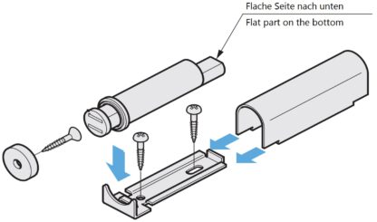 2 stuks magnetische kliksluitingen met RVS behuizing, incl. tegenplaat, MC-S60. Push-to-open deuropener voor meubeldeuren, kastdeuren, kastkleppen en nog veel meer, van Sugatsune / LAMP® (Japan) - Afbeelding 3
