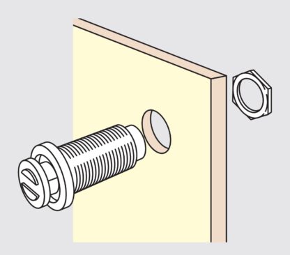 2 stuks magnetische kliksluitingen, met M11 schroefdraad, incl. M11 moer en bijpassende plaat, PM-4N HB. Push-to-open deuropener voor plaatwerk, houten paneel, onderhoudsdeur, metalen kast en nog veel meer, door Sugatsune / LAMP® (Japan) - Afbeelding 3