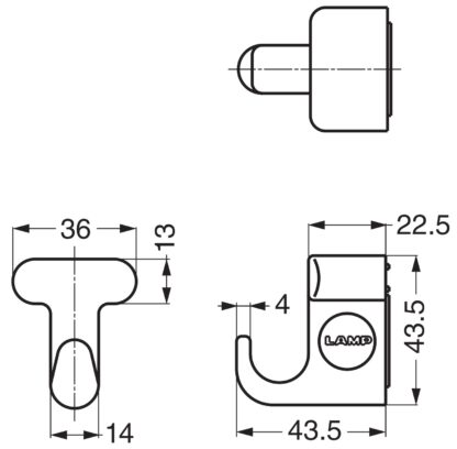 Extra sterke magneethaak, draagvermogen: 2 kg, oppervlak: bruin, 43,5 mm (1,8"), MJ-45BR. Sleutelhaak voor koelkast, magneetbord, sleutelmuur, kluisje, metalen kast, metalen muur en nog veel meer, door Sugatsune / LAMP® (Japan) - Afbeelding 2