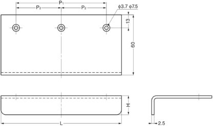 Hoogwaardige massieve roestvrijstalen hoekgreep SUS304 (V2A), glanzend gepolijst, 95 mm (3,8") SND-95M. Roestvrijstalen meubelgreep SND-95M voor boot, jacht, roestvrijstalen keuken, strandhotel, keukenkast, door Sugatsune / LAMP® (Japan) - Afbeelding 2