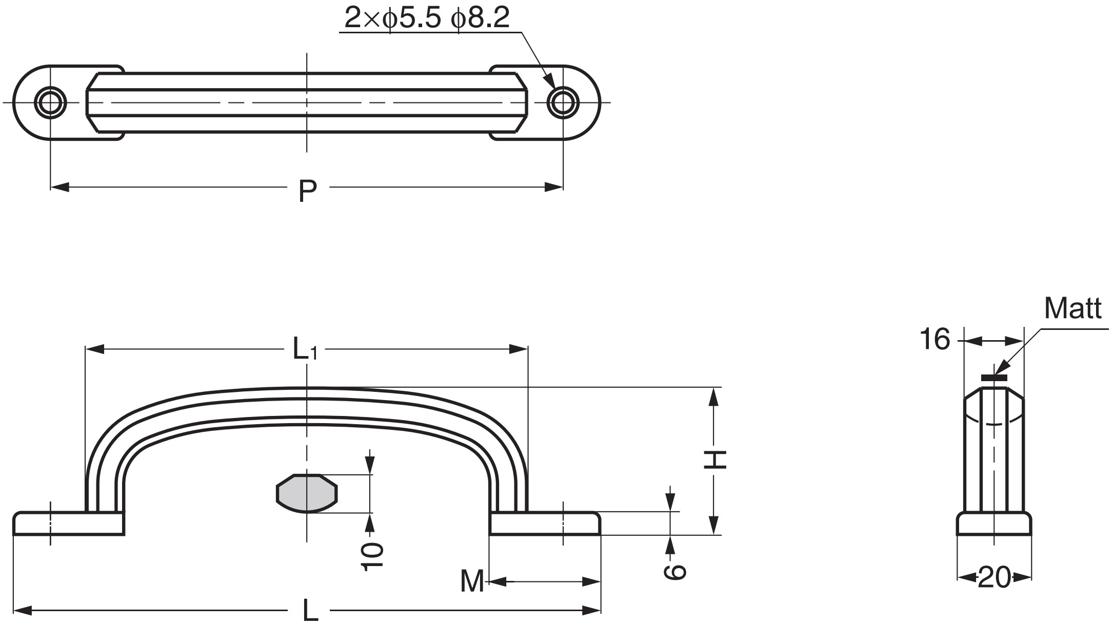 Hoogwaardige massief roestvrijstalen meubelgreep gemaakt van SUS304 (V2A), 158 mm (6,3") XL-CUY160TT. Roestvrijstalen deurklink XL-CUY160TT gemaakt van SUS304 (V2A) voor boot, jacht, cruiseschip, roestvrijstalen keuken, luxe hotel, strandhotel, door Sugat - Afbeelding 2