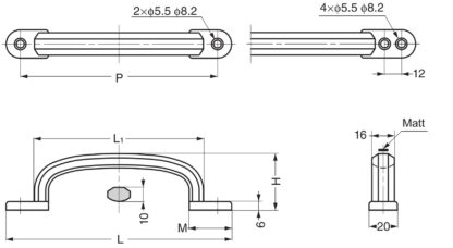 Hoogwaardige massief roestvrijstalen meubelgreep gemaakt van SUS304 (V2A) met vierpuntsmontage, 238 mm (9,4") XL-CUY240TT. Roestvrijstalen deurklink XL-CUY240TT gemaakt van SUS304 (V2A) met vier montagegaten voor boot, jacht, roestvrijstalen keuken, door - Afbeelding 2