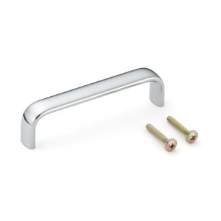 Hoge kwaliteit massief messing meubelgreep, verchroomd, 102,2 mm (4,1") DLB-96CR. Messing kastgreep DLB-96CR voor keukenkast, woonkamerkast, slaapkamermeubilair, kantoormeubilair, door Sugatsune / LAMP® (Japan)