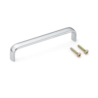 Hoge kwaliteit massief messing meubelgreep, verchroomd, 134,2 mm (5,3") DLB-128CR. Messing kastgreep DLB-128CR voor keukenkast, woonkamerkast, slaapkamermeubilair, kantoormeubilair, door Sugatsune / LAMP® (Japan)