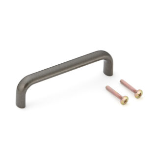Hoogwaardige massieve meubelgreep gemaakt van duurzame aluminiumlegering, bruin, satijnmat, 108 mm (4,3") KK-H110SBR. Handgreep KK-H110SBR voor keukenkast, woonkamerkast, kantoormeubilair, slaapkamermeubilair, door Sugatsune / LAMP® (Japan)