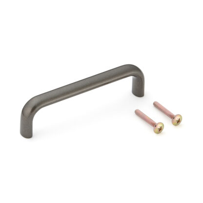 Hoogwaardige massieve meubelgreep gemaakt van duurzame aluminiumlegering, bruin, satijnmat, 108 mm (4,3") KK-H110SBR. Handgreep KK-H110SBR voor keukenkast, woonkamerkast, kantoormeubilair, slaapkamermeubilair, door Sugatsune / LAMP® (Japan)