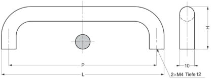 Hoogwaardige massieve meubelgreep gemaakt van robuuste aluminiumlegering, vernikkeld, satijnmat, 110 mm (4,4") KK-M110SNI. Handgreep KK-M110SNI voor keukenkast, woonkamerkast, kantoormeubilair, slaapkamermeubilair, door Sugatsune / LAMP® (Japan) - Afbeelding 2
