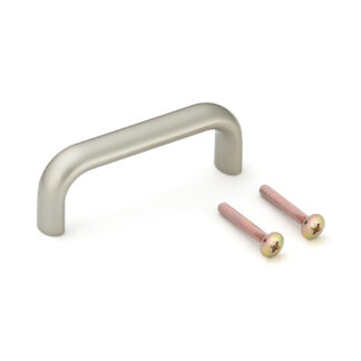 Hoogwaardige solide meubelhandgreep gemaakt van robuuste aluminiumlegering, vernikkeld, satijnmat, 78 mm (3,1") KK-H80SNI. Handgreep KK-H80SNI voor keukenkast, woonkamerkast, kantoormeubilair, slaapkamermeubilair, door Sugatsune / LAMP® (Japan)