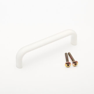 Hoogwaardige solide meubelhandgreep gemaakt van duurzame aluminiumlegering, wit, 108 mm (4,3") KK-H110WT. Handgreep KK-H110WT voor keukenkast, woonkamerkast, kantoormeubilair, slaapkamermeubilair, door Sugatsune / LAMP® (Japan)