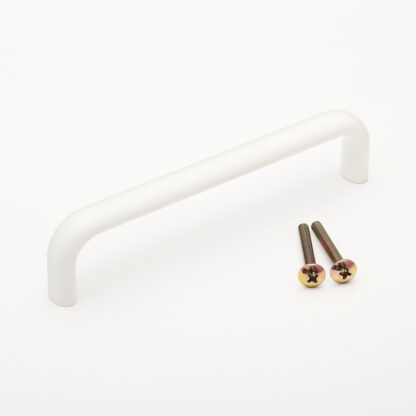 Hoogwaardige solide meubelhandgreep gemaakt van duurzame aluminiumlegering, wit, 128 mm (5,1") KK-H130WT. Handvat KK-H130WT voor keukenkast, woonkamerkast, kantoormeubilair, slaapkamermeubilair, door Sugatsune / LAMP® (Japan)