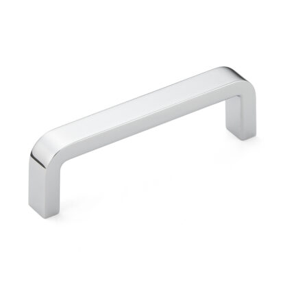 Hoogwaardige massieve zinklegering (ZDC) meubelgreep, verchroomd, 130 mm (5,2") AKH-130. Zinklegering (ZDC) kastgreep AKH-130 voor keukenkast, woonkamerkast, slaapkamermeubilair, kantoormeubilair, door Sugatsune / LAMP® (Japan)
