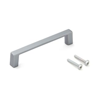 Hoogwaardige massieve meubelgreep van zinklegering (ZDC), verchroomd, satijnmat, 112 mm (4,5") 936-100-DC. Zinklegering (ZDC) kast handvat 936-100-DC voor keukenkast, woonkamerkast, slaapkamermeubilair, door Sugatsune / LAMP® (Japan)