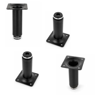 4 stuks hoogwaardige meubelpoot, 06.09.412-0, maat: 100 mm, van SISO, zwart. Productafbeelding