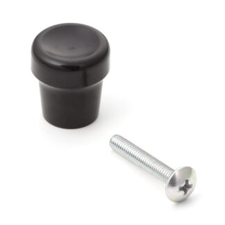Hoogwaardige meubelknopgreep van ABS, oppervlak: zwart, 19 mm (0,8") GD-20. Plastic handvatknop voor lade, meubeldeur, keukenkast en nog veel meer, door Sugatsune / LAMP® (Japan)