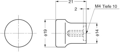Hoogwaardige meubelknopgreep van ABS, oppervlak: zwart, 19 mm (0,8") GD-20. Plastic handvatknop voor lade, meubeldeur, keukenkast en nog veel meer, door Sugatsune / LAMP® (Japan) - Afbeelding 2