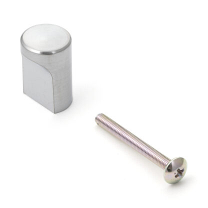 Hoogwaardige meubelknopgreep van ABS, oppervlak: verchroomd, satijn mat, 12 mm (0,5") SGL-12. Plastic handvatknop voor lade, meubeldeur, keukenkast en nog veel meer, door Sugatsune / LAMP® (Japan)