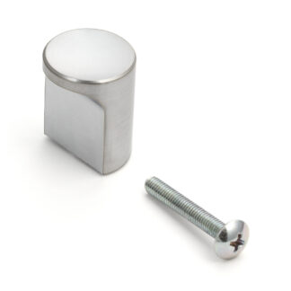 Hoogwaardige meubelknopgreep van ABS, oppervlak: verchroomd, satijnmat, 20 mm (0,8") SGL-20. Plastic handvatknop voor lade, meubeldeur, keukenkast en nog veel meer, door Sugatsune / LAMP® (Japan)
