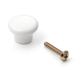 Hoogwaardige keramische meubelknopgreep, oppervlak: wit, 26 mm (1.1") 231F. Keramische handgreepknop voor lade, meubeldeur, keukenkast en nog veel meer, door Sugatsune / LAMP® (Japan)