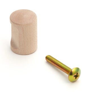 Hoogwaardige meubelknopgreep van massief hout, oppervlak: naturel, 16 mm (0,7") SMRB16. Natuurlijke houten handvatknop voor lade, meubeldeur, keukenkast en nog veel meer, door Sugatsune / LAMP® (Japan)