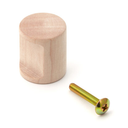 Hoogwaardige meubelknopgreep van massief hout, oppervlak: naturel, 24 mm (1") SMRB24. Natuurlijke houten handvatknop voor lade, meubeldeur, keukenkast en nog veel meer, door Sugatsune / LAMP® (Japan)