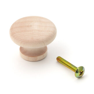 Hoogwaardige meubelknopgreep van massief hout, oppervlak: naturel, 34 mm (1,4") SMT34. Natuurlijke houten handvatknop voor lade, meubeldeur, keukenkast en nog veel meer, door Sugatsune / LAMP® (Japan)