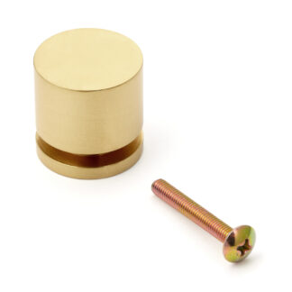 Hoogwaardig messing meubelknophandvat, afwerking: glanzend gepolijst, 25 mm (1") KHE107-25PB. Messing handvatknop voor lade, meubeldeur, keukenkast, kantoorkast en nog veel meer, door Sugatsune / LAMP® (Japan)