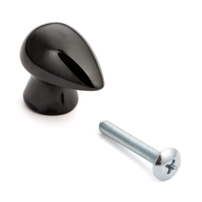 Hoogwaardige messing meubelknopgreep, oppervlak: zwart nikkel, 28,5 mm (1,2") B046-30BN. Messing handvatknop voor lade, meubeldeur, keukenkast, kantoorkast en nog veel meer, door Sugatsune / LAMP® (Japan)