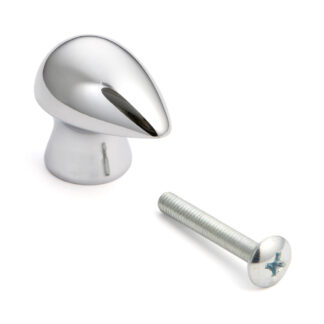 Hoogwaardige messing meubelknopgreep, verchroomde afwerking, 28,5 mm (1,2") B046-30CR. Messing handvatknop voor lade, meubeldeur, keukenkast, kantoorkast en nog veel meer, door Sugatsune / LAMP® (Japan)