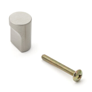 Hoogwaardige meubelknopgreep van messing, oppervlak: vernikkeld, satijnmat, 12 mm (0,5") GLA-12. Messing handvatknop voor lade, meubeldeur, keukenkast, kantoorkast en nog veel meer, door Sugatsune / LAMP® (Japan)