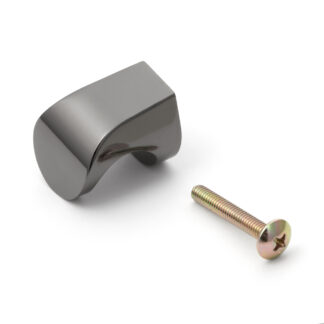 Hoogwaardige meubelknopgreep gemaakt van zinklegering, oppervlak: zwart nikkel, 16 mm (0,7") MKZ-15BNI. Zinklegering handvatknop voor lade, meubeldeur, keukenkast, kantoorkast en nog veel meer, door Sugatsune / LAMP® (Japan)
