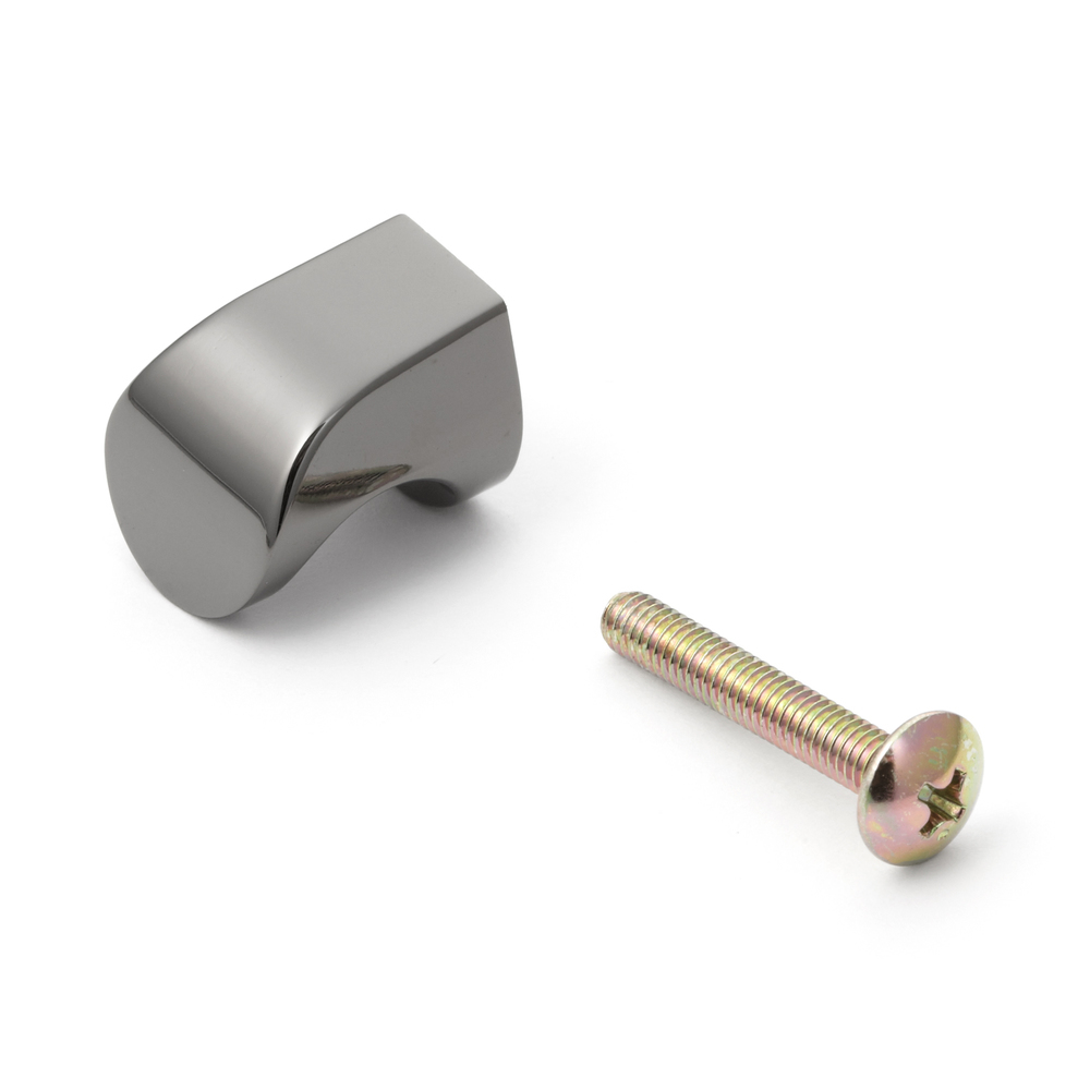 Hoogwaardige meubelknop van zinklegering, afwerking: zwart nikkel, 21 mm (0,9") MKZ-21BNI. Zinklegering handvatknop voor lade, meubeldeur, keukenkast, kantoorkast en nog veel meer, door Sugatsune / LAMP® (Japan)