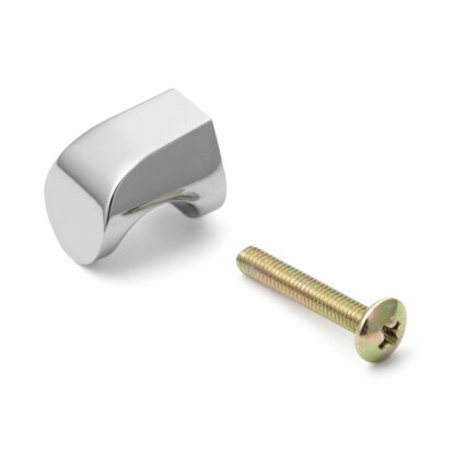 Hoogwaardige blokknop van zinklegering, verchroomde afwerking, 16 mm (0,7") MKZ-15CR. Zinklegering handvatknop voor lade, meubeldeur, keukenkast, kantoorkast en nog veel meer, door Sugatsune / LAMP® (Japan)