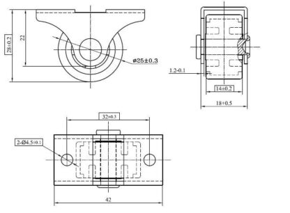 4 meubelwielen, gemaakt van robuust polyurethaan, oppervlak: grijs, 25 mm (1"), 08.06.040-0. Set wielen voor ladekast onder bed, speelgoedkist, doos, doos, apparaten, meubels en nog veel meer, van SISO Denmark - Afbeelding 3