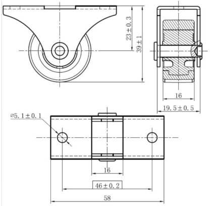 4 meubelwielen, gemaakt van robuust polyurethaan, oppervlak: grijs, 32 mm (1.3"), 08.06.042. Rollenset voor dressoir onder het bed, speelgoeddoos, doos, doos, apparaten, meubels en nog veel meer, door SISO Denemarken - Afbeelding 4